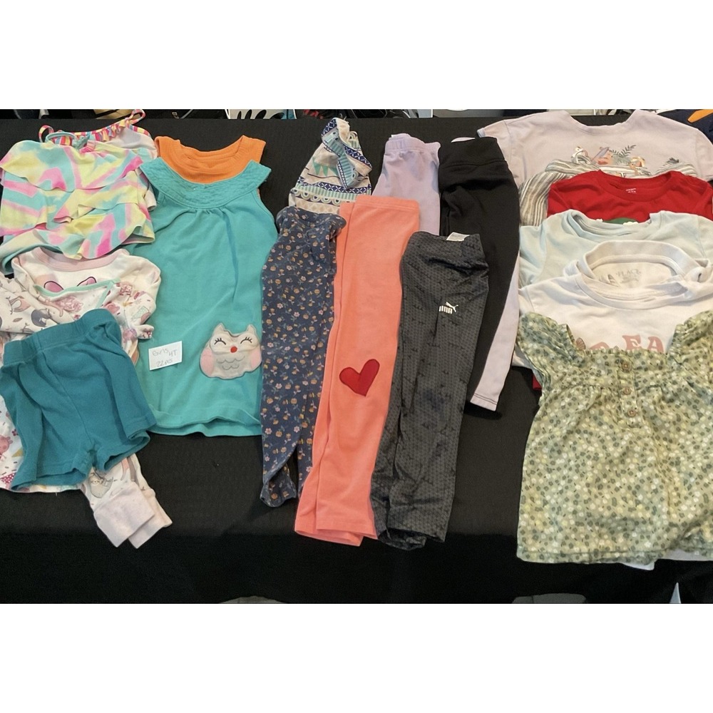 Mixed Brands Outfit Lot Girls 4T 22pc Tops Pants Dresses Disney Star Wars